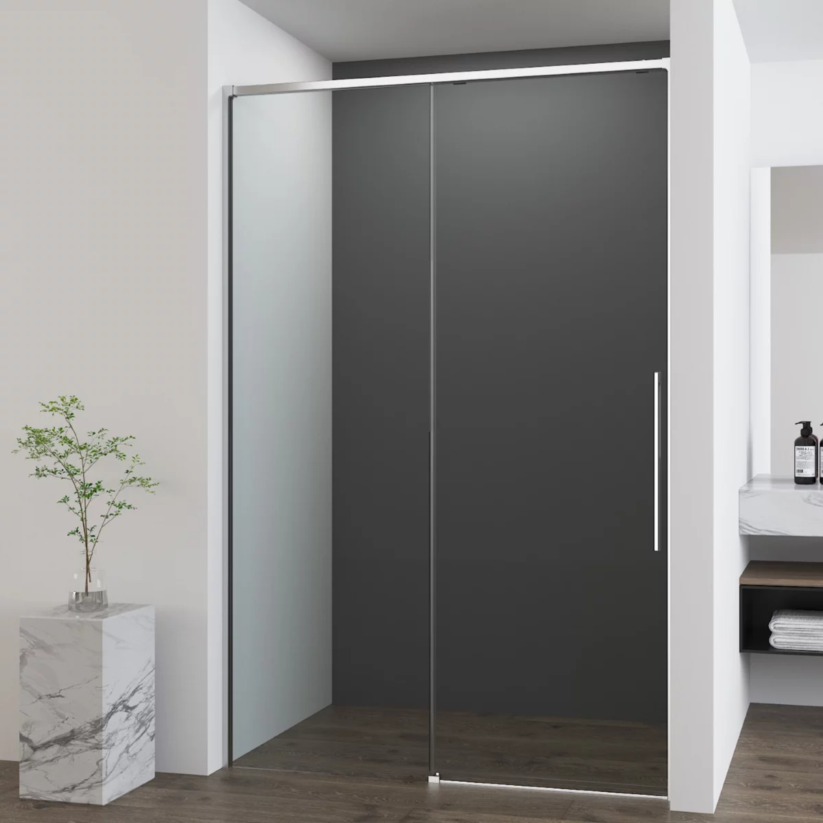 душевая дверь vincea ultima vds-7ul100cl 100x200 прозрачное стекло / профиль хром
