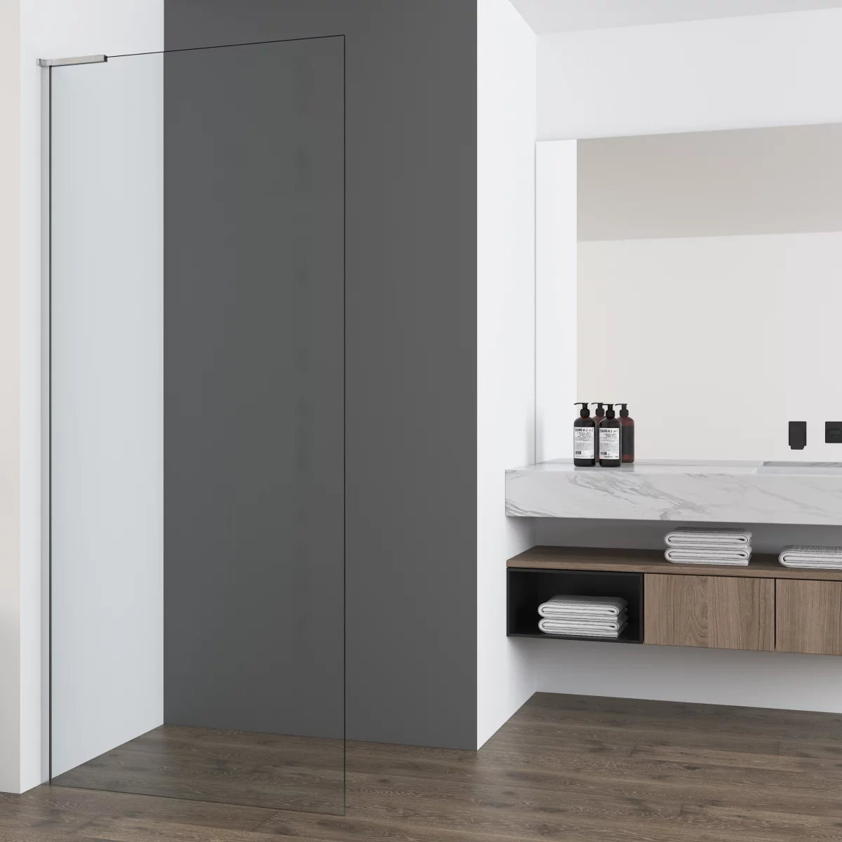 душевой уголок vincea walk-in vsw-7ha900cl 90x200 стекло прозрачное / профиль хром
