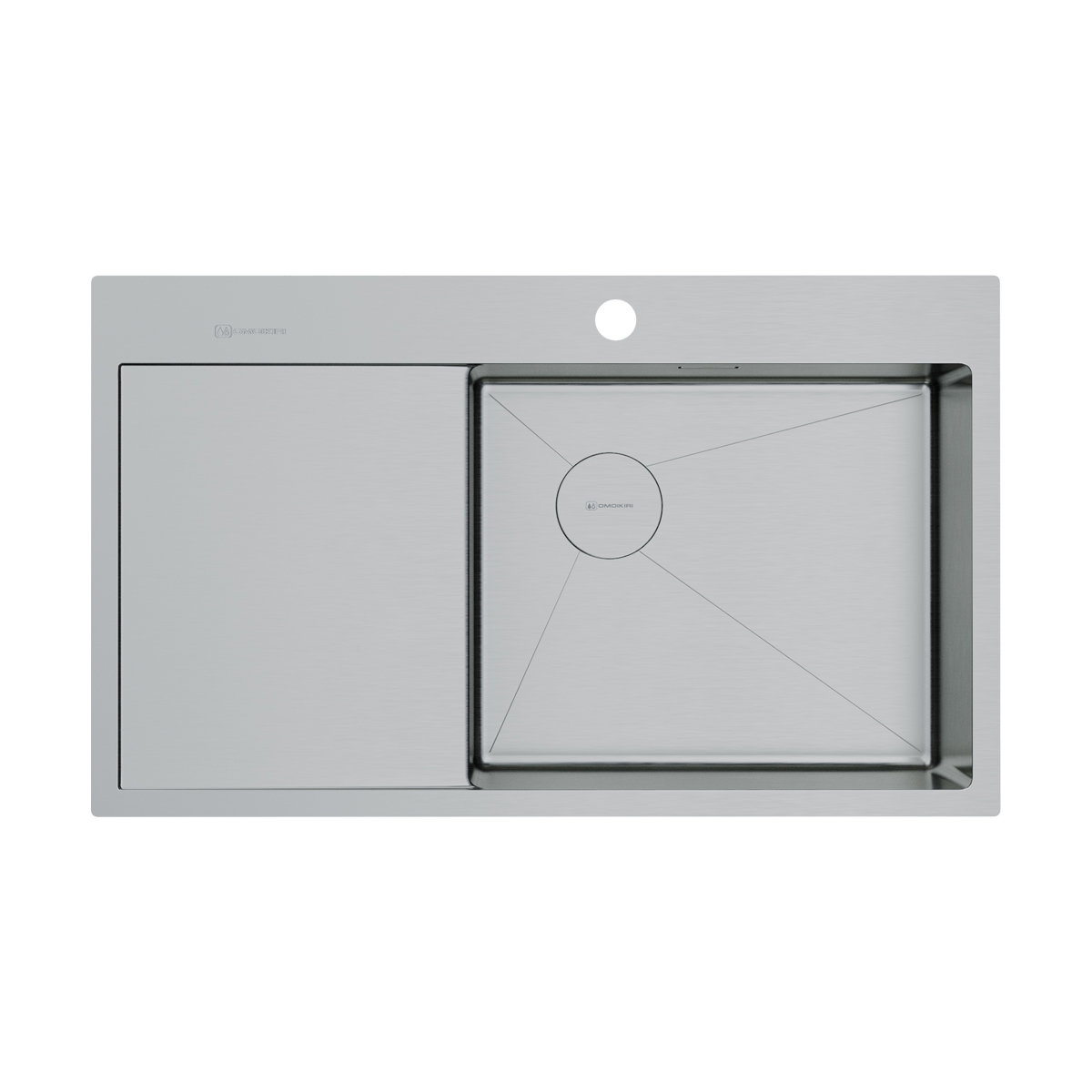 кухонная мойка omoikiri akisame 86-in-r side 4997042 86x51 нержавеющая сталь