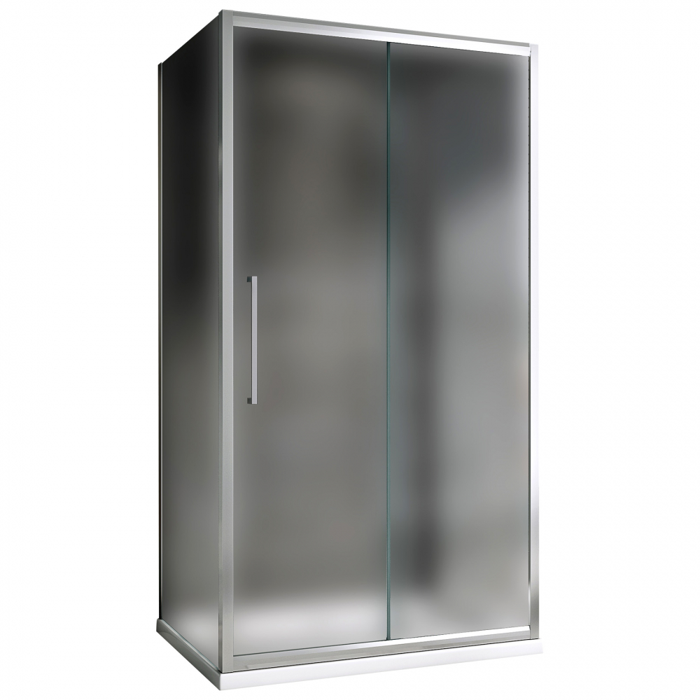 душевой уголок abber schwarzer diamant ag30120mh-s80m-s80m 120x80 стекла матовые, профиль хром