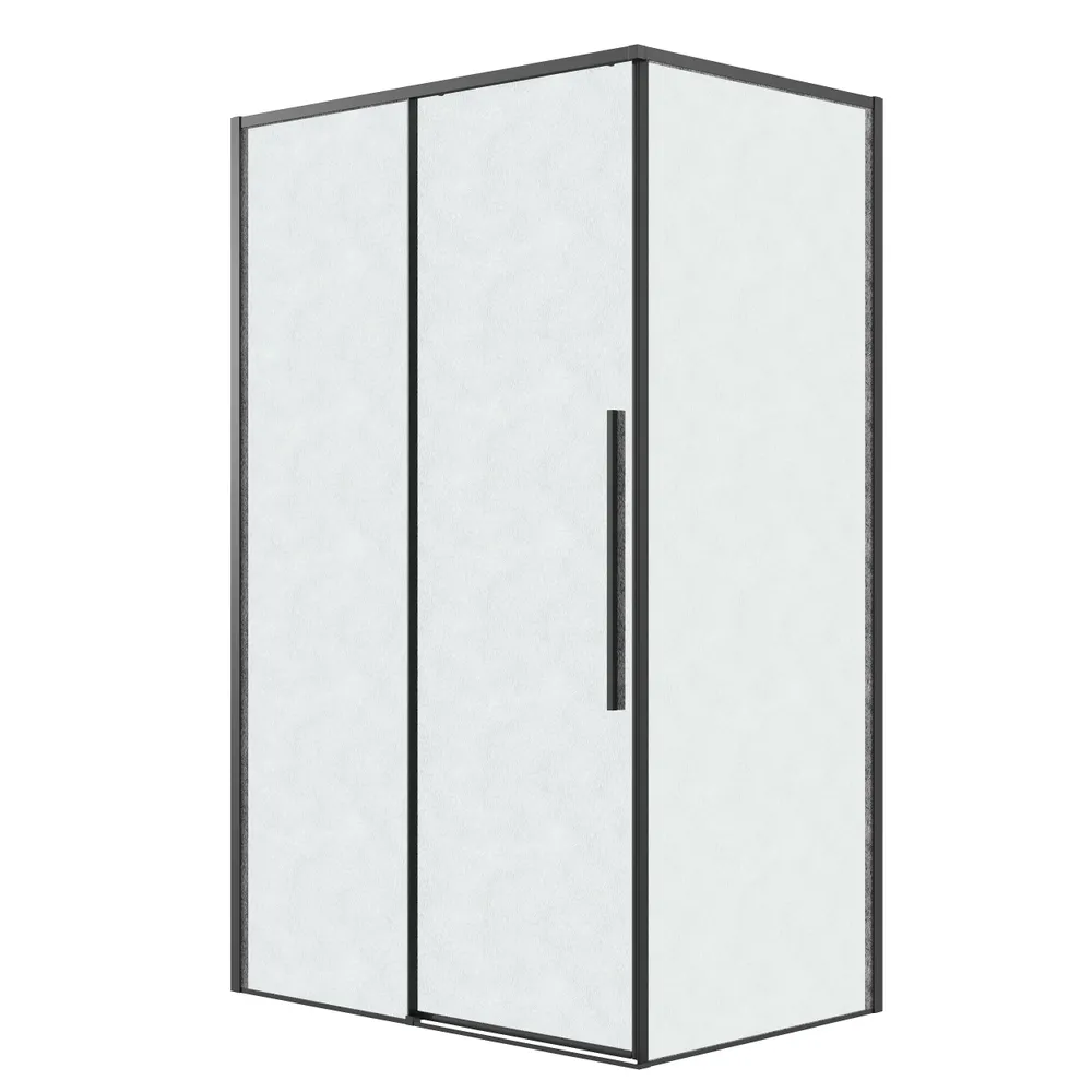 душевой уголок grossman galaxy 110x100 стекла шиншилла, профиль черный