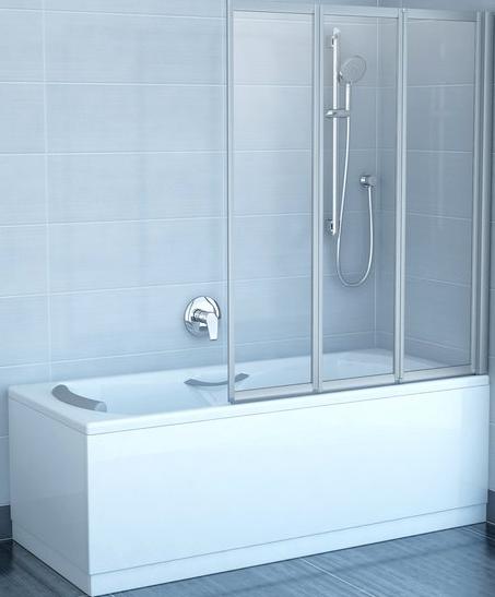 шторка на ванну ravak vs3 100 сатин+транспарент