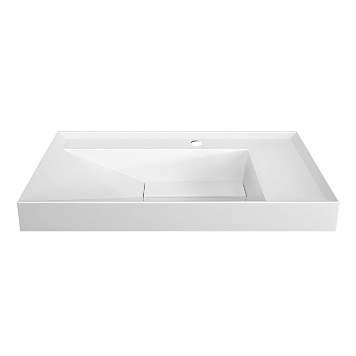 умывальник белюкс триумф тр 850-01 85x50 левый, белый матовый, solid surface
