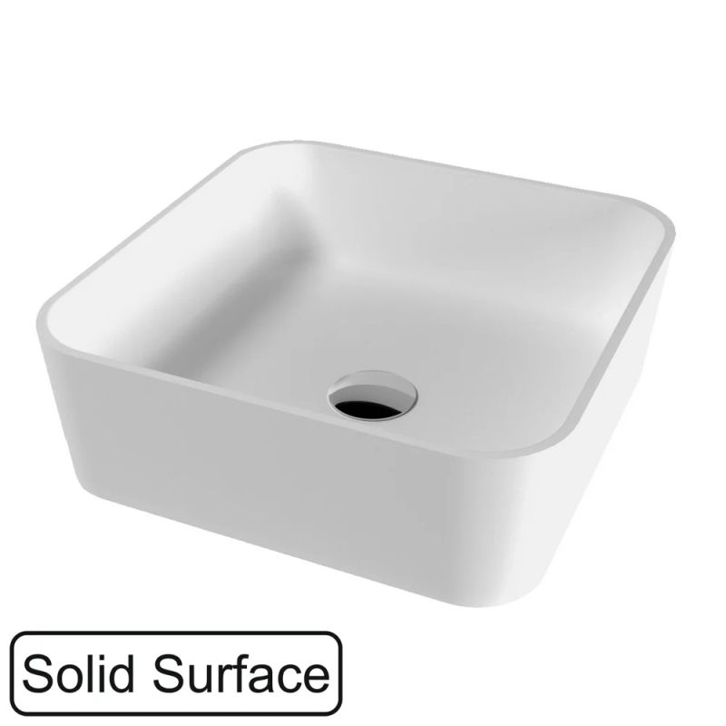 умывальник whitecross garnet 40,5x40,5 solid surface, белый матовый