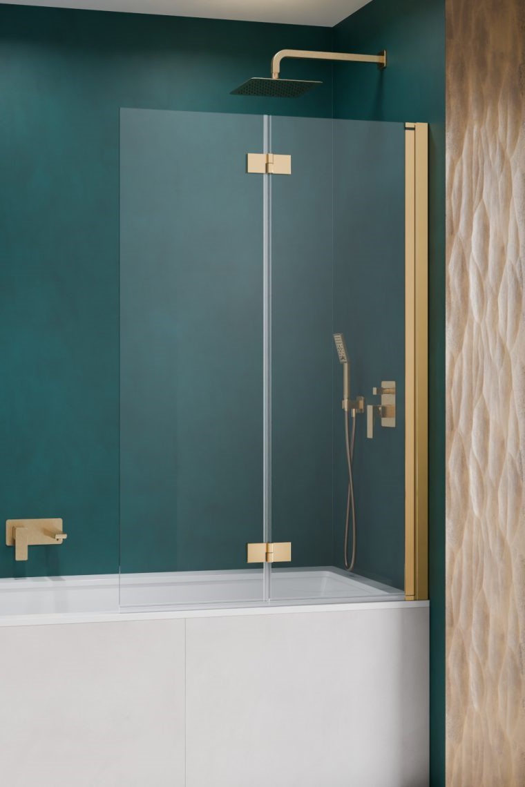 душевая шторка radaway nes gold pnd i 100x150 правая, стекла прозрачные, профиль золото