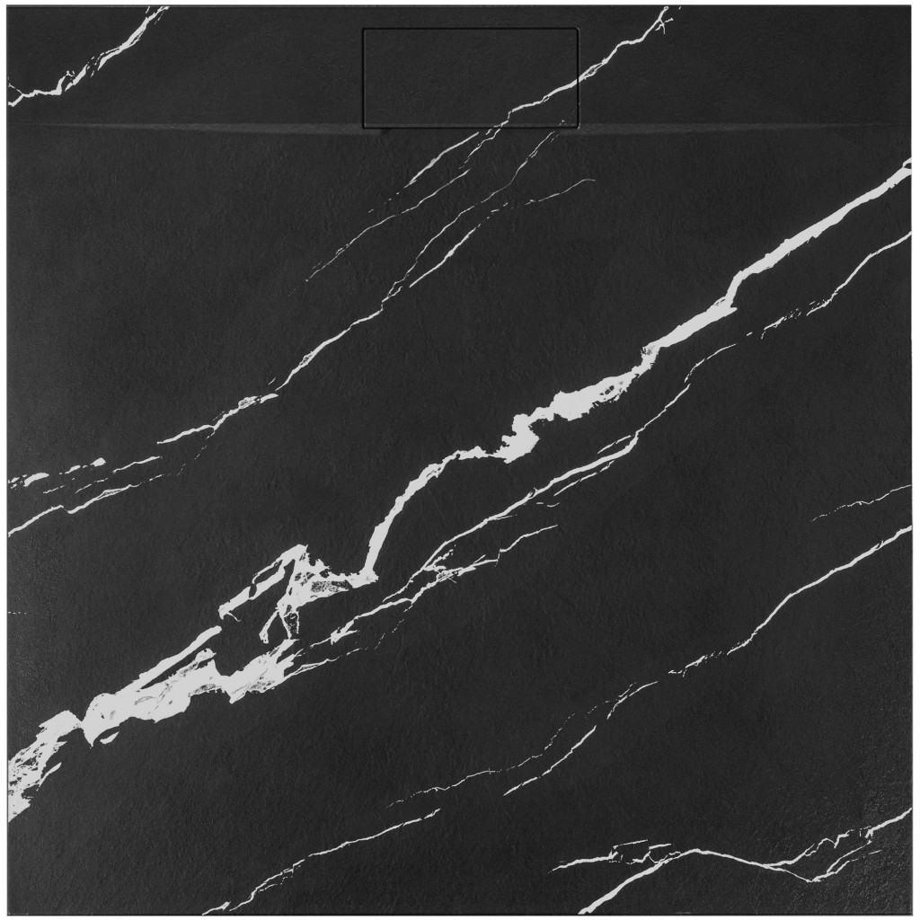 душевой поддон rea bazalt carrara black 90x90 черный мрамор