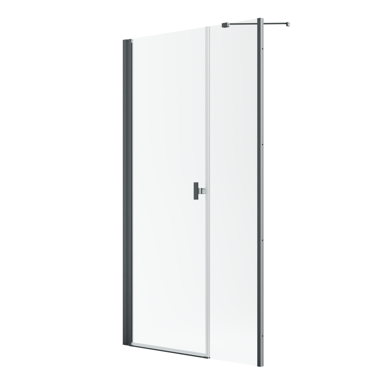 душевая дверь radaway nes brushed gunmetal dws 140x200 левый, стекла прозрачные, профиль брашированная оружейная сталь