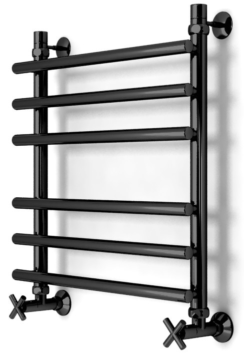 полотенцесушитель zorg madrid 500/600 bl 50x60 нижнее подключение,  черный