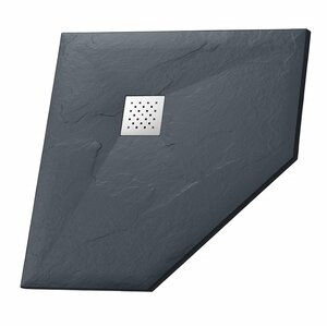 душевой поддон grossman strong 90x90 пятиугольный, графит