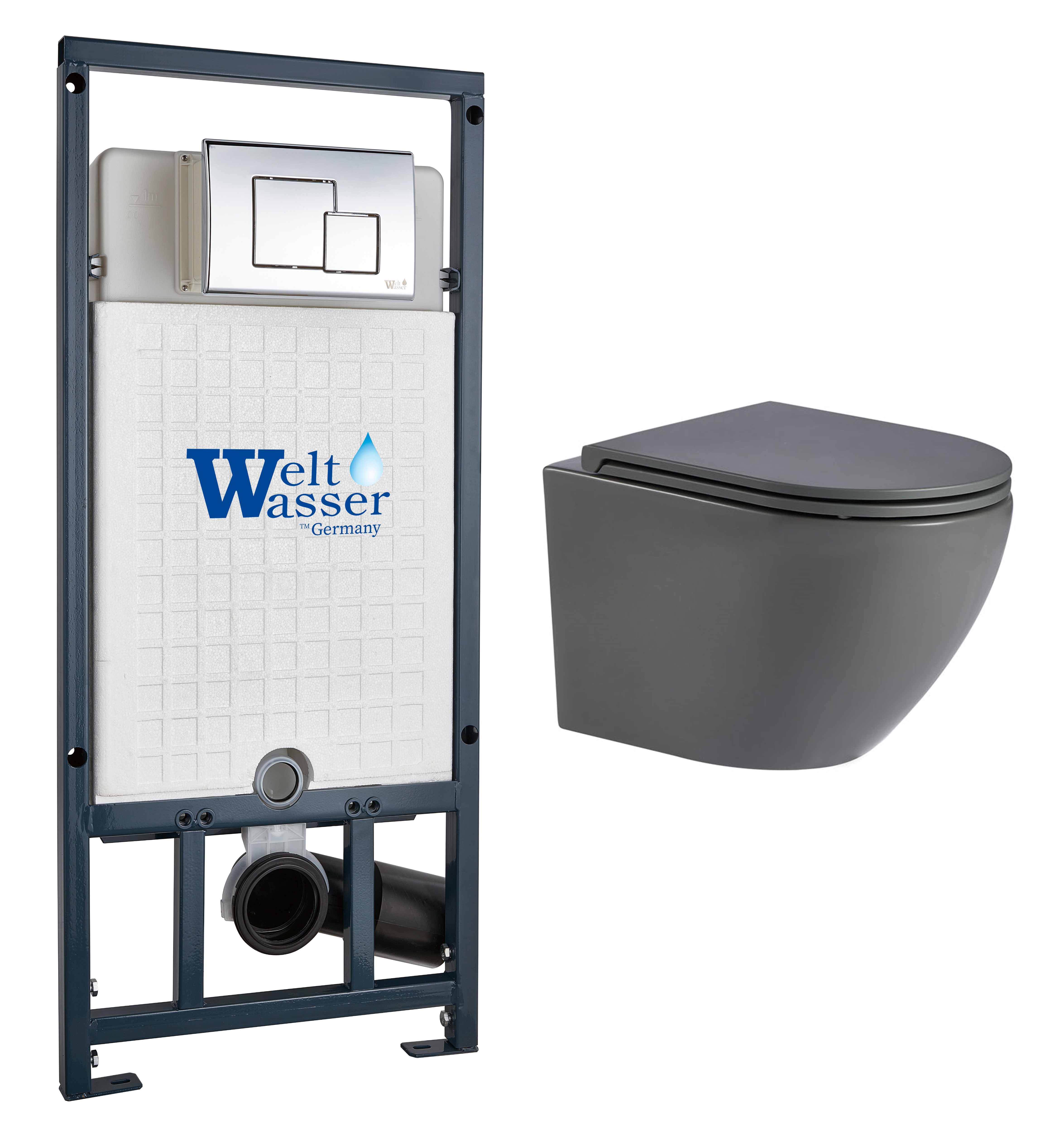 комплект инсталляции welt-wasser marberg 507 с унитазом merzbach 043 mt-gr и клавишей смыва mar 507 se-cr хром