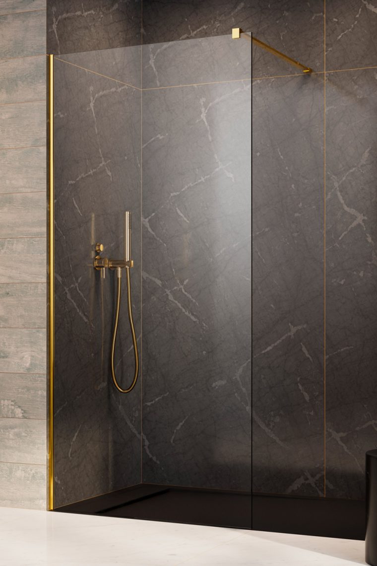 душевой уголок radaway modo x ii gold 145x200 стекла прозрачные, профиль золото