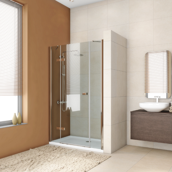 душевая дверь gutewetter trend door gk-863p 180 (золото металлик/стекло бесцветное one)