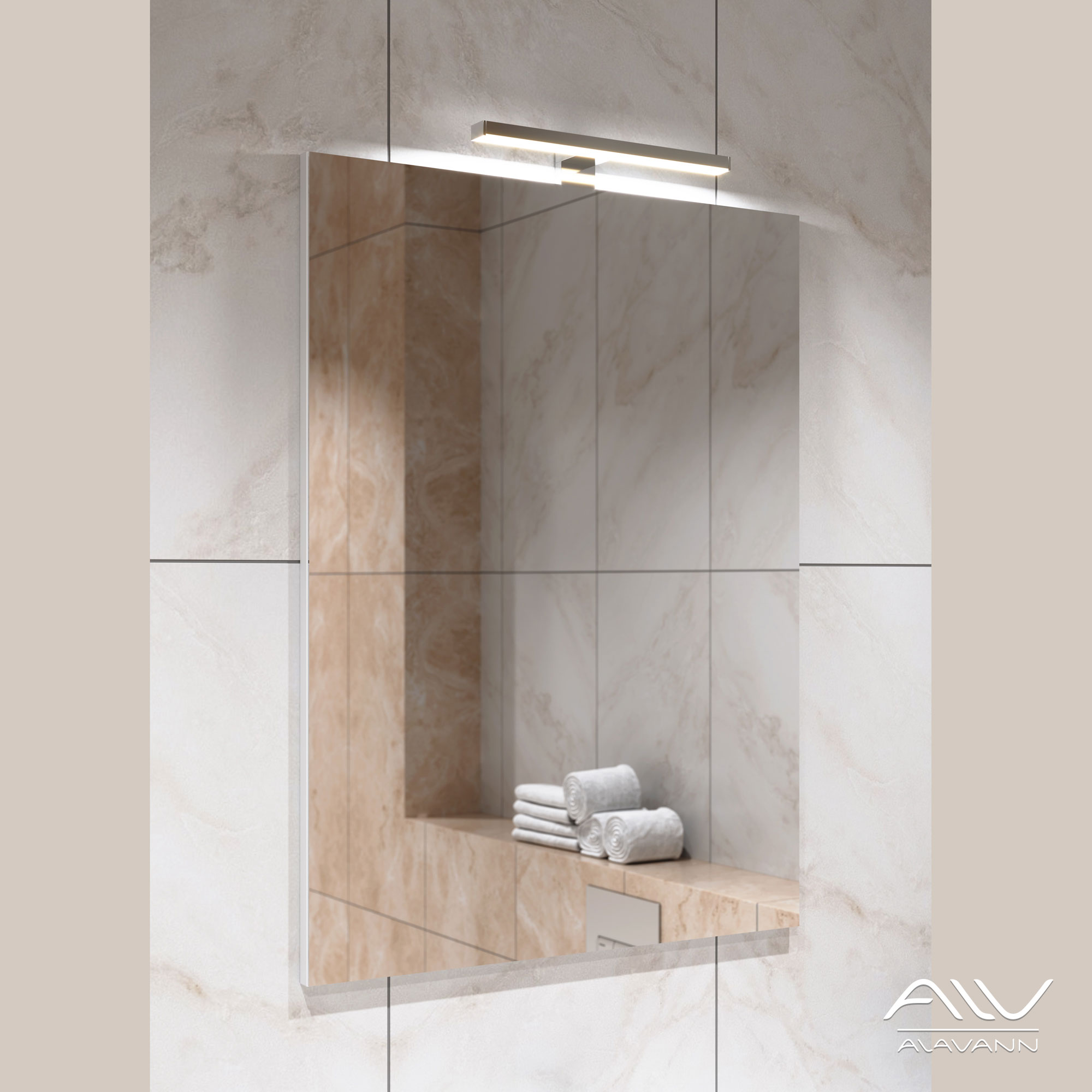 зеркало alavann soft silver 60x80 белое