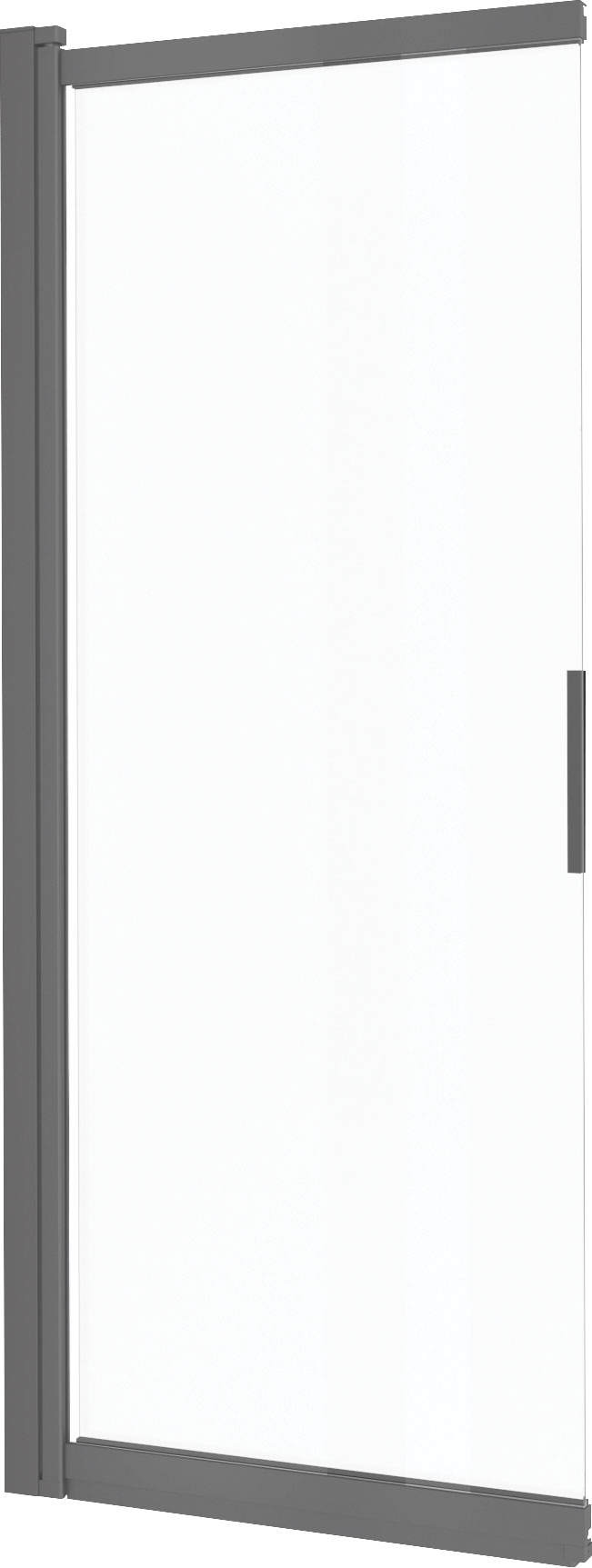 шторка на ванну deante prizma titanium 100x140  стекла прозрачные, профиль графит