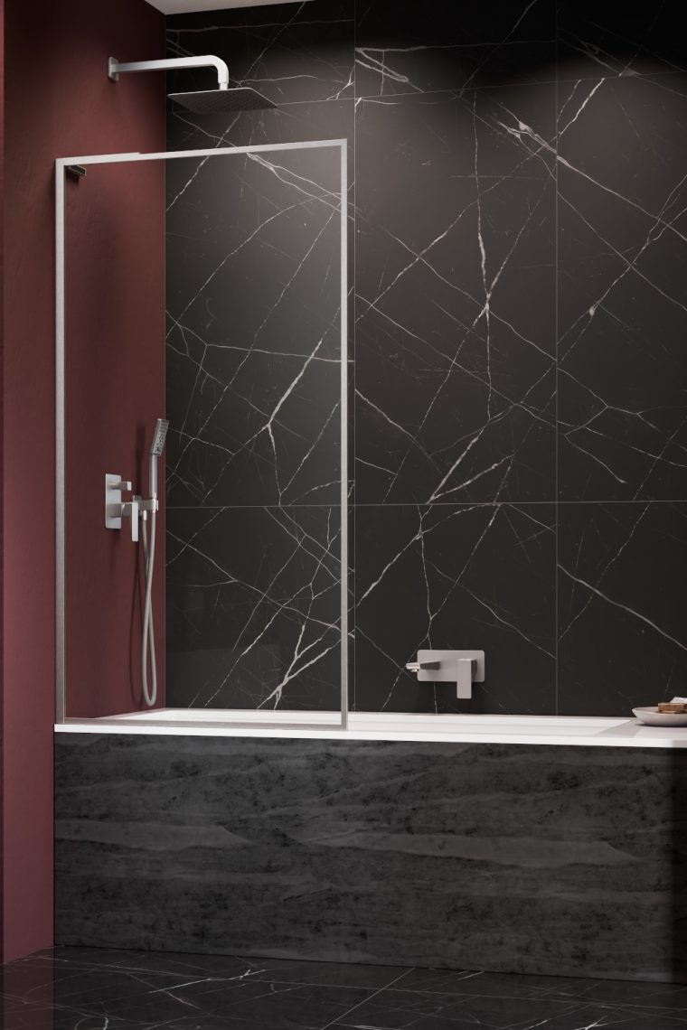 шторка на ванну radaway modo f sl brushed nickel pnj ii 70x151 левая, профиль брашированный никель