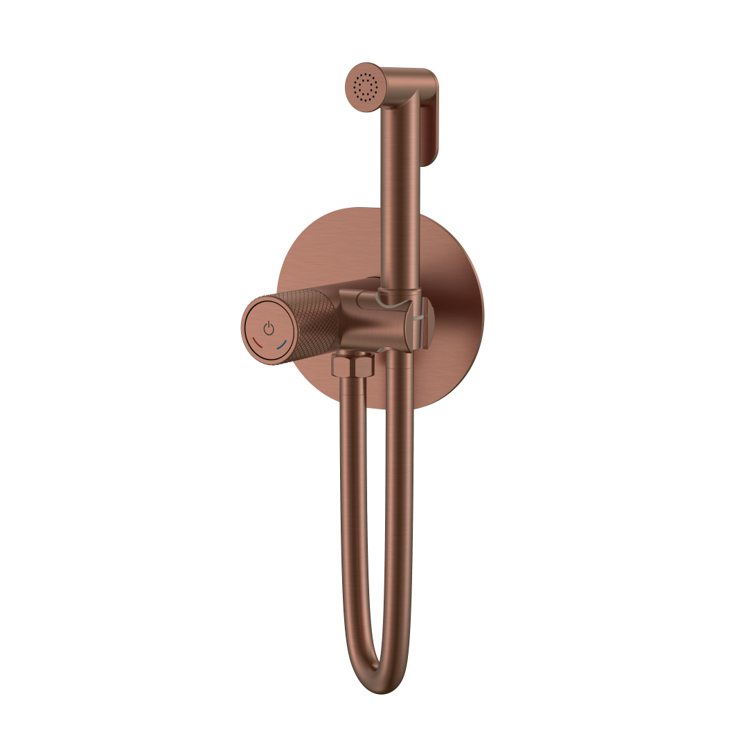 смеситель для биде boheme tech brushed bronze 157-brb с гигиеническим душем, брашированная бронза