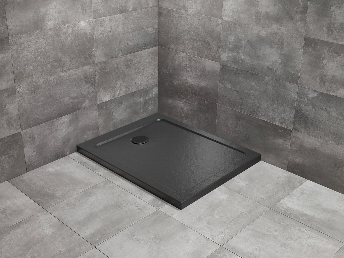 душевой поддон radaway doros f stone black 130x80 черный