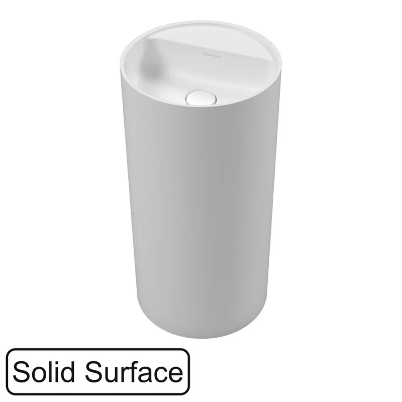 умывальник whitecross pantheon d=43 solid surface, белый матовый