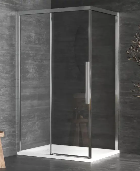 душевой уголок kolpa-san libra dw 140x90 прозрачное стекло / профиль хром (левый)