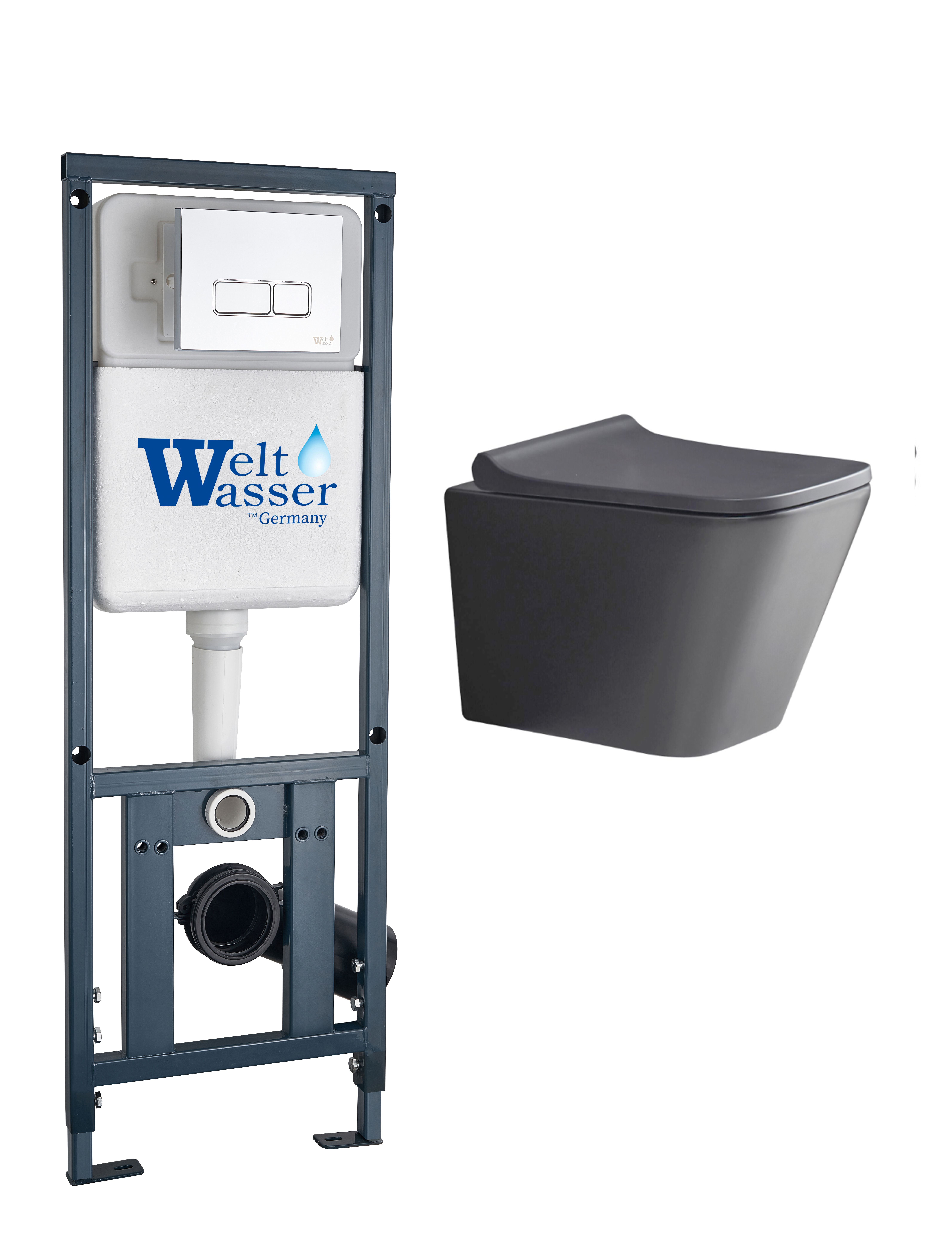 комплект инсталляции welt-wasser marberg 410 с унитазом gelbach 041 mt-gr и клавишей смыва mar 410 se-cr хром