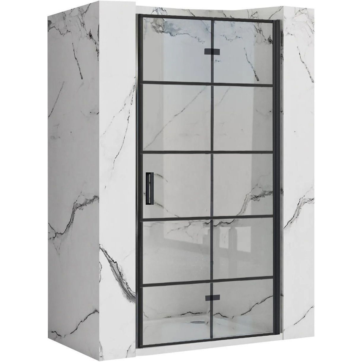 душевая дверь rea molier black rea-k6963 100x190 стекла прозрачные, профиль черный