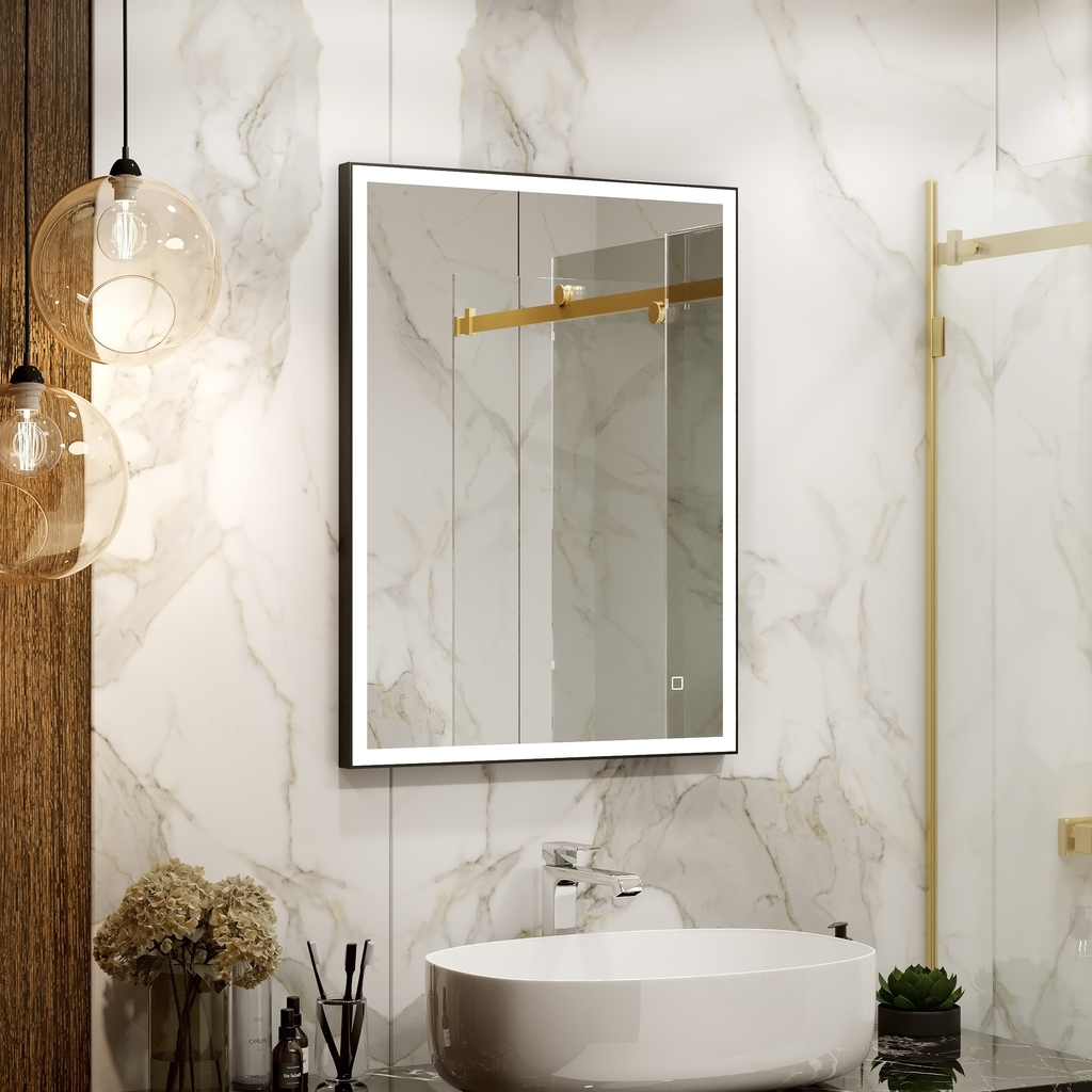 зеркало континент solid black led 90x70 с подсветкой