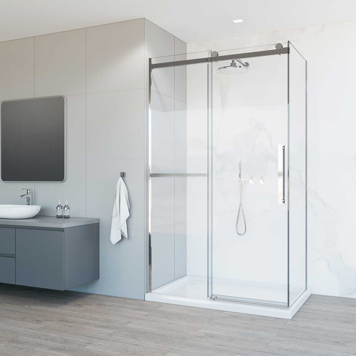 душевой уголок vincea como soft vsr-1cs9015cl 150x90 прозрачное стекло / профиль хром