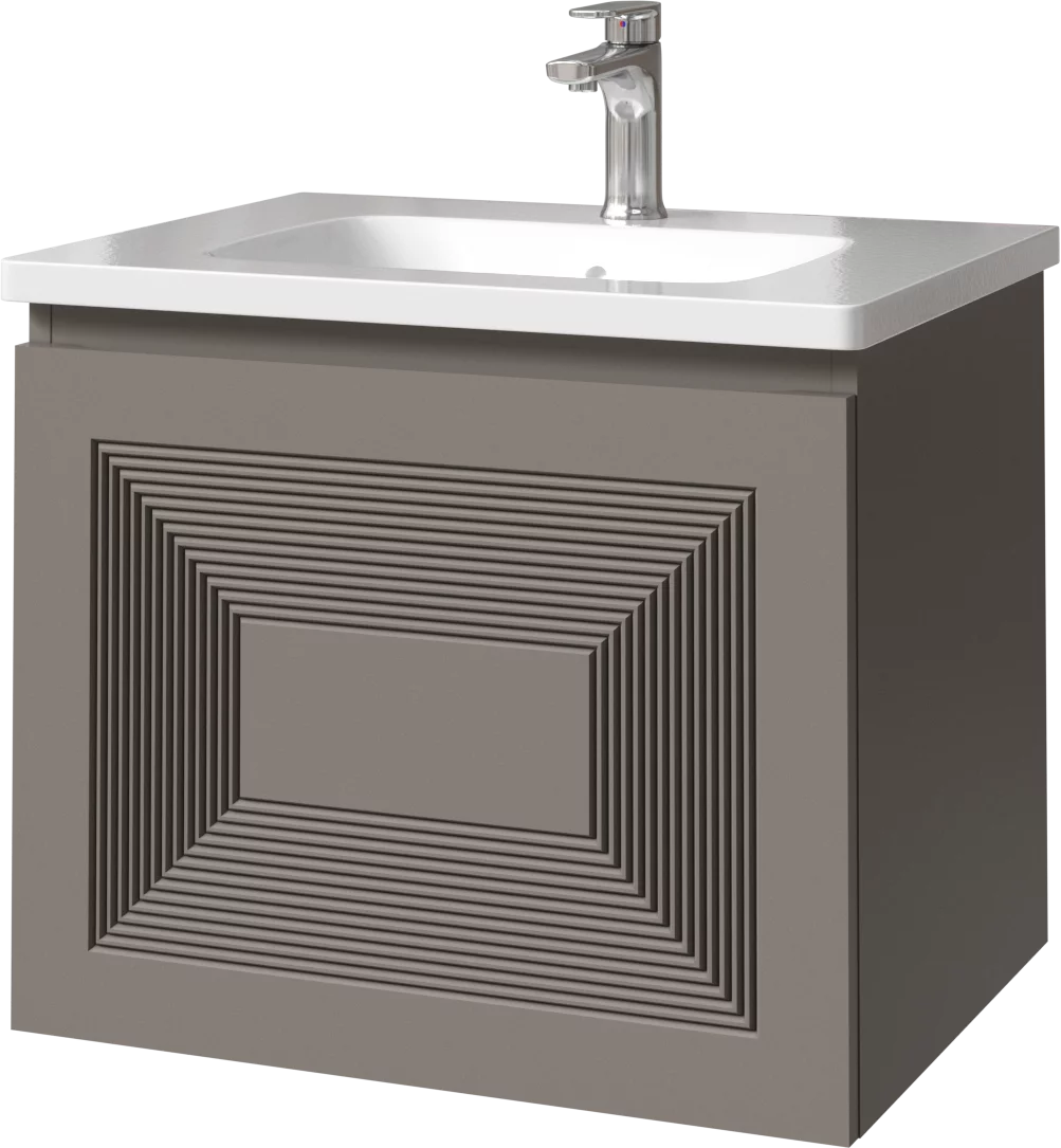 тумба подвесная caprigo modo quarta 60 35711-sf025 серый матовый