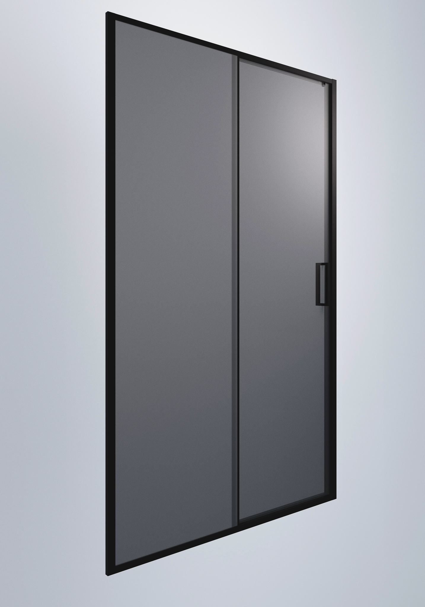 душевая дверь timo td-150/03gr-6 150x195 стекла графит, профиль черный