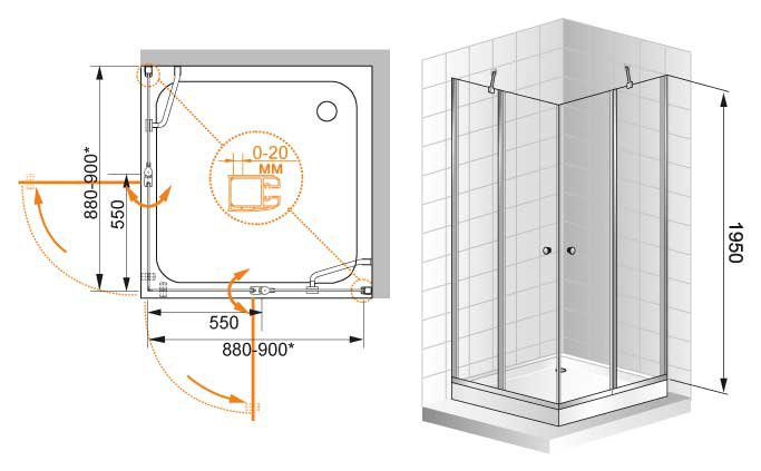 Душевая дверь Gutewetter Slide Door GK-862 155 (бронза) фото 5 душевая дверь gutewetter slide door gk-862 155 (бронза) фото 5