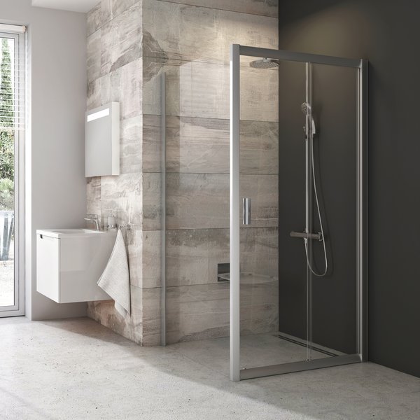 душевой уголок ravak blix bldp2+blps 100x90 стекла прозрачные, профиль серебристый