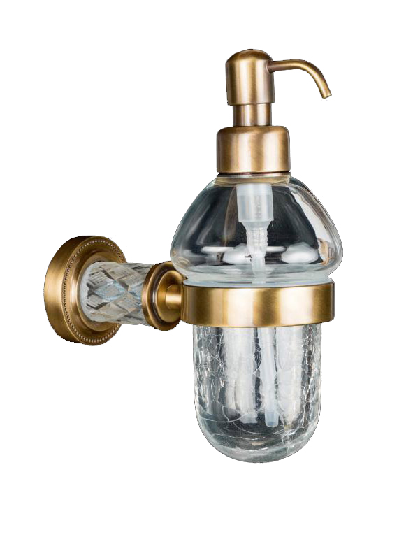 дозатор жидкого мыла boheme murano crystal 10912-crst-br бронза