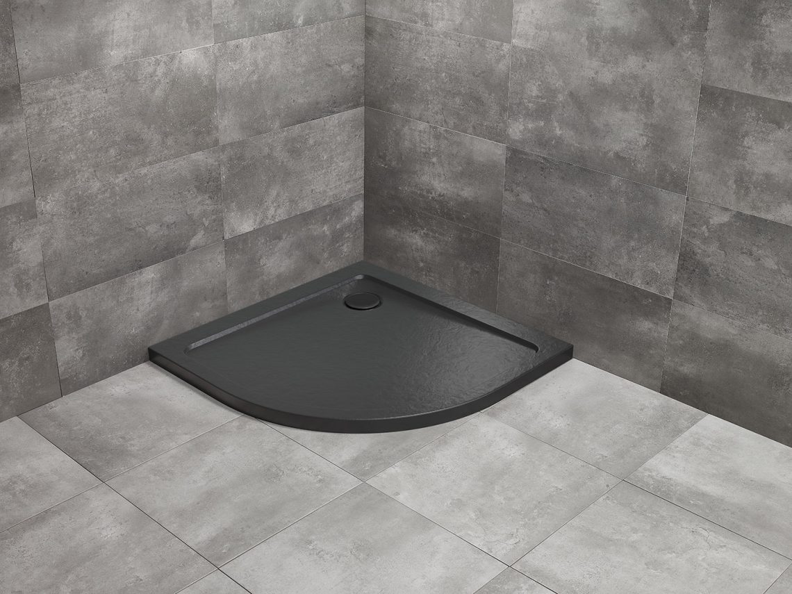 душевой поддон radaway doros a stone black 90x90 черный