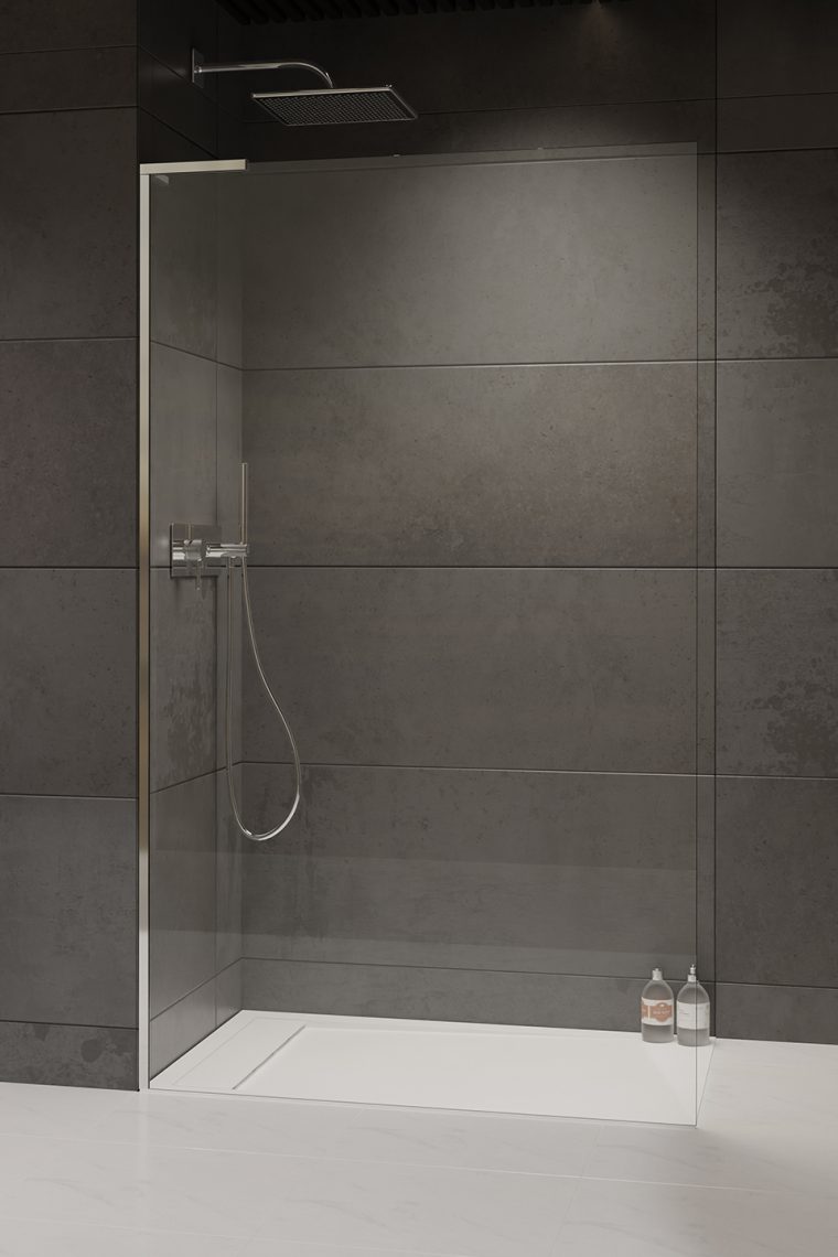 душевой уголок radaway walk-in modo sl ii 85 left прозрачное стекло / профиль хром