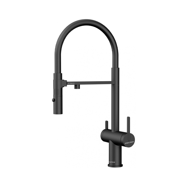 смеситель для кухни paulmark gravity starke gr213188-401 с подключением для фильтра антрацит