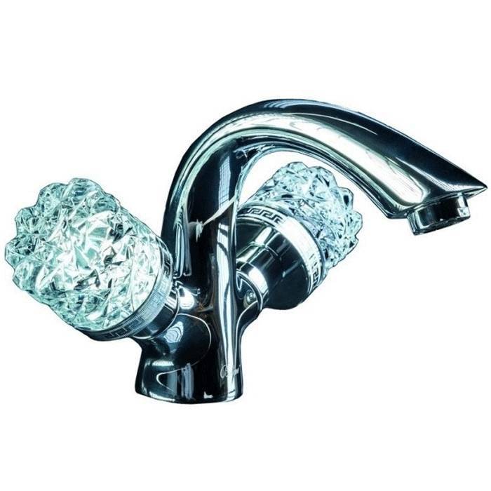 смеситель для умывальника boheme crystal 271-crst хром, ручки хрусталь