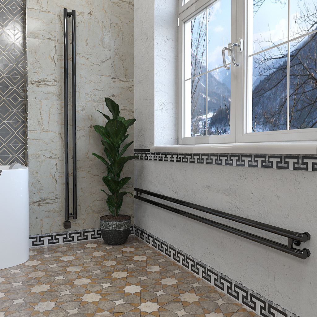 дизайн-радиатор отопления stinox minori design 10x180 черный глянец