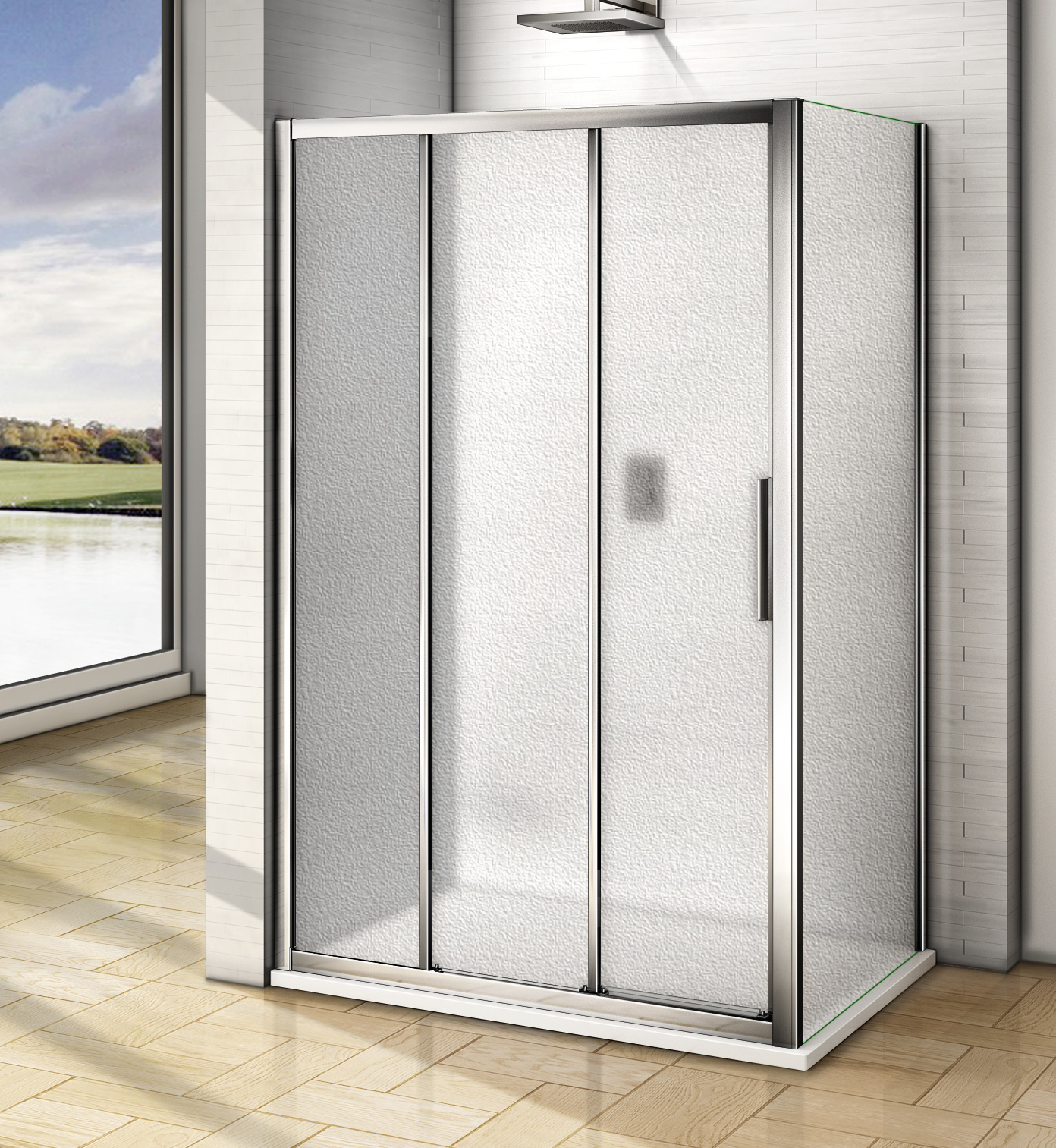 душевой уголок gooddoor orion wtw+sp 140x100 стекло грейп / профиль хром