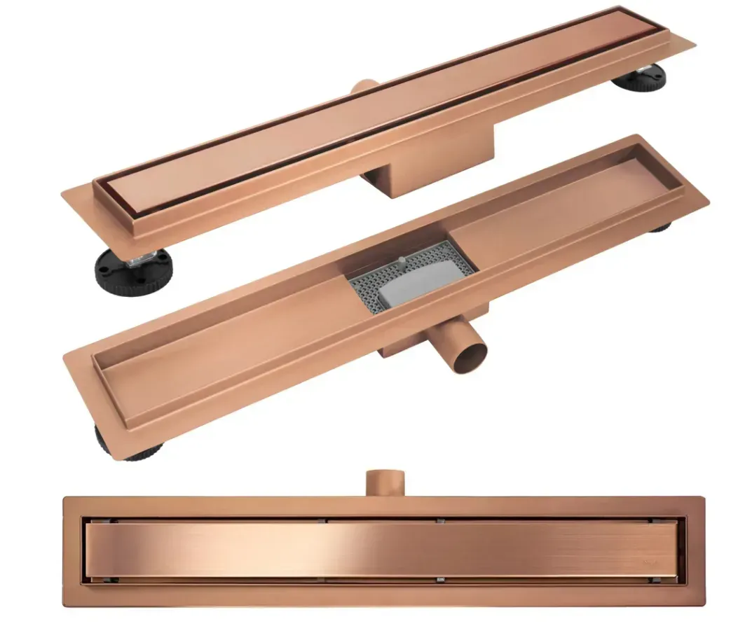 душевой лоток rea neox 50 brushed copper матовая медь
