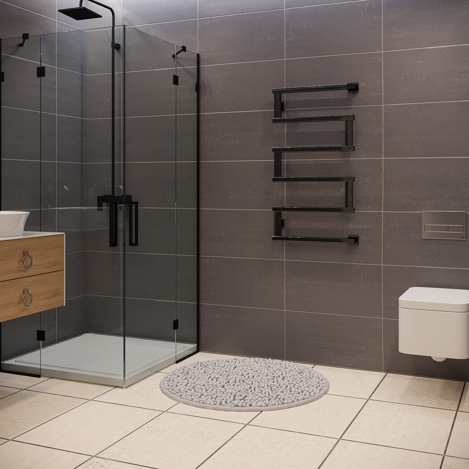 полотенцесушитель водяной stinox optima+ 50x90 черный глянец
