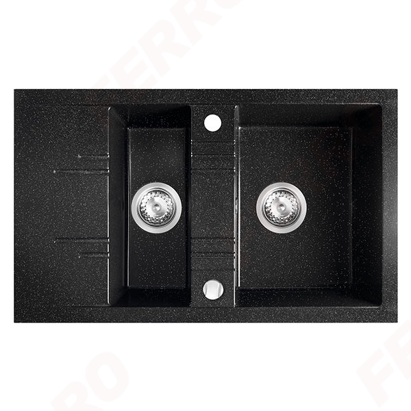 кухонная мойка ferro mezzo ii drgm3/48/79ha 79x48 графит