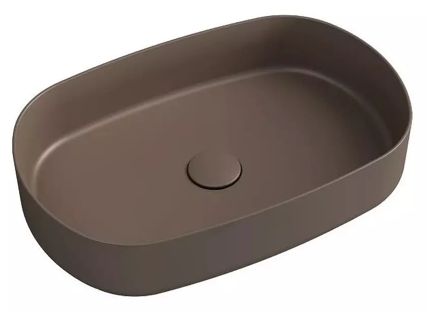 умывальник накладной isvea infinity 55x36 коричневый матовый