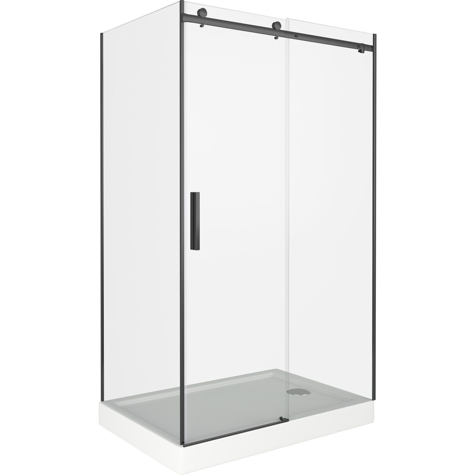 душевой уголок gooddoor galaxy wtw+sp 150x80 стекло прозрачное / профиль черный