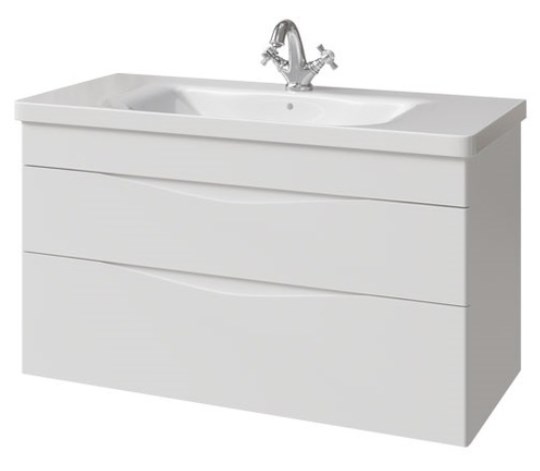тумба подвесная caprigo lento 100 36214-sf027 белый матовый