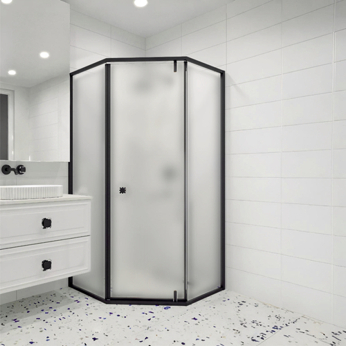 душевой уголок rgw hotel ho-088-b 90x90 стекла матовые / профиль черный