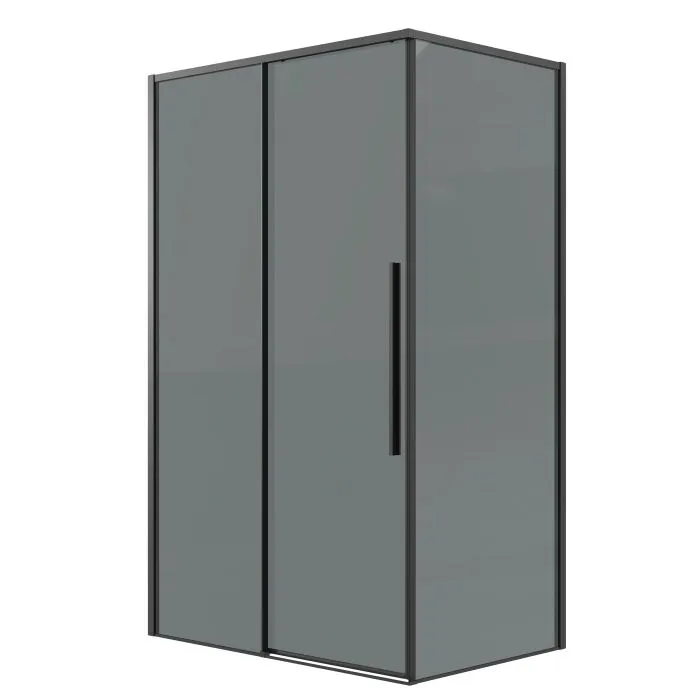 душевой уголок grossman galaxy 100x70 стекло тонированное / профиль черный матовый