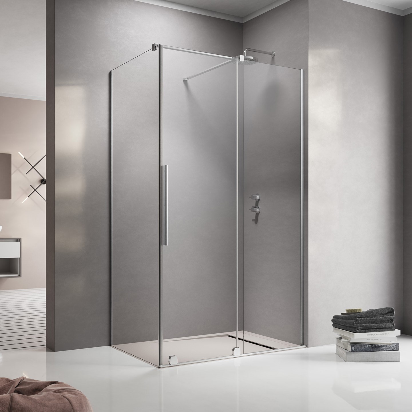 душевой уголок radaway furo kdj 90r 90x90  стекло прозрачное