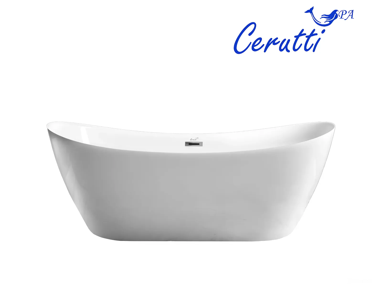 ванна акриловая ceruttispa nemi170ii 170x73 со сливом-переливом, белая