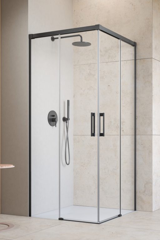 душевой уголок radaway idea brushed gunmetal kdd 80x80 стекла прозрачные. профиль брашированная оружейная сталь