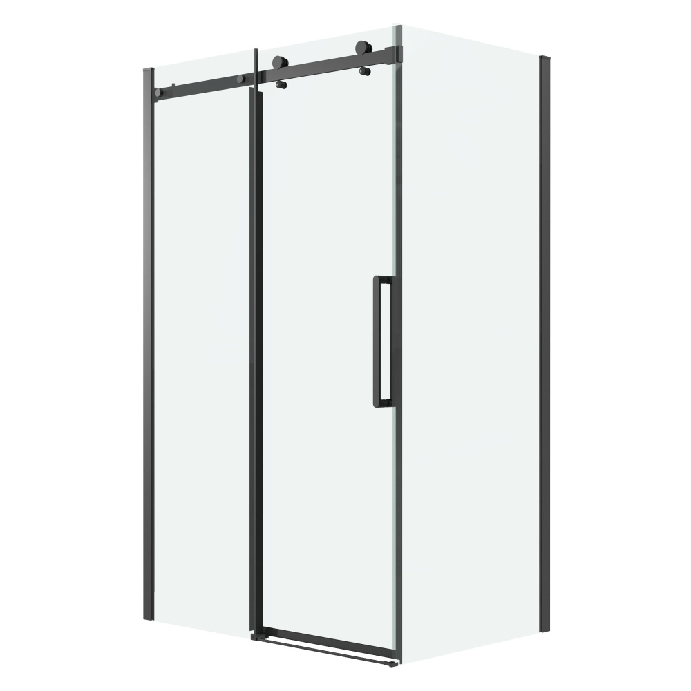 душевой уголок grossman classic 100x90 стекло прозрачное / профиль черный матовый